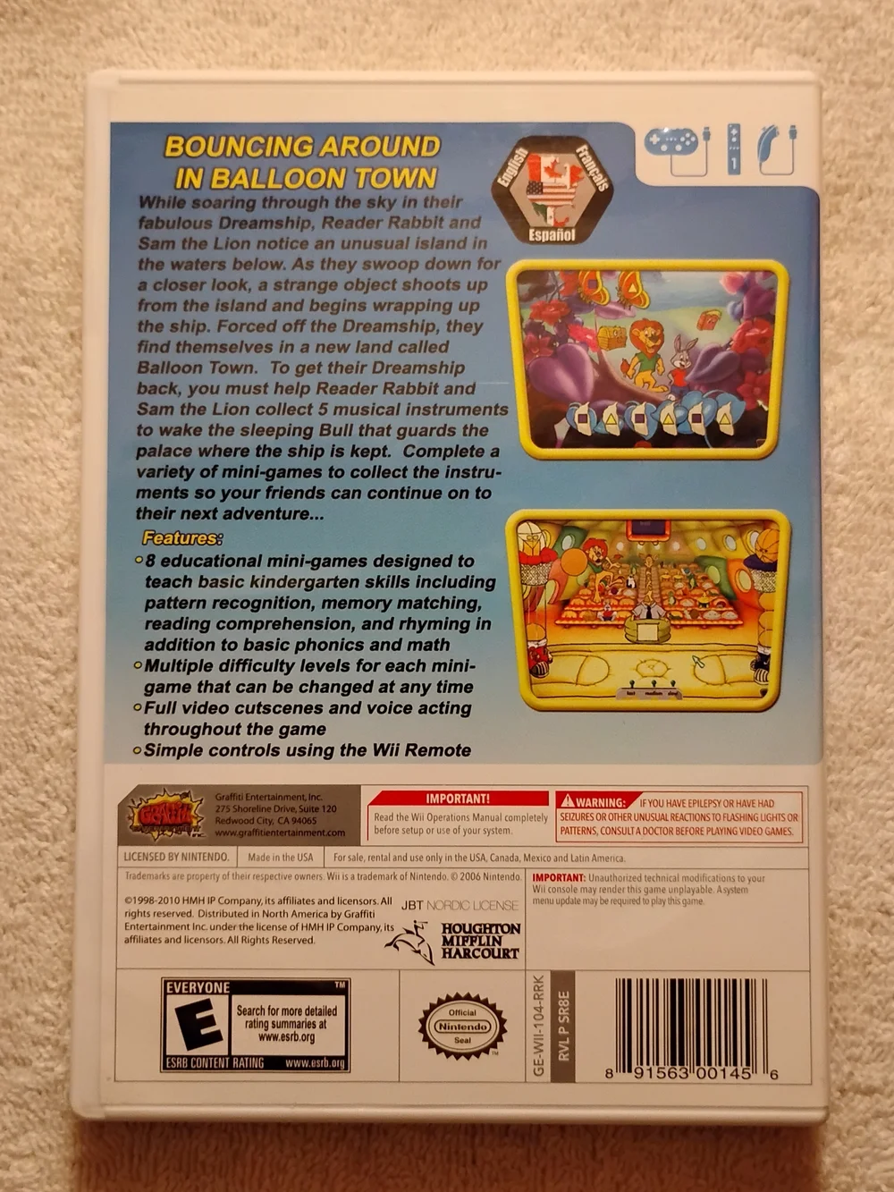 Reader Rabbit Kindergarten (Nintendo Wii) CIB With Manual